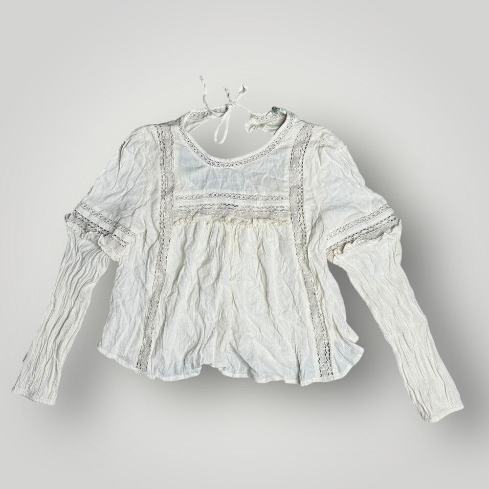 American Eagle High Neck Boho Blouse sz SP